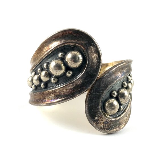 Vintage Sterling Silver 925 Mexico Hinged Bracelet - Picture 1 of 3